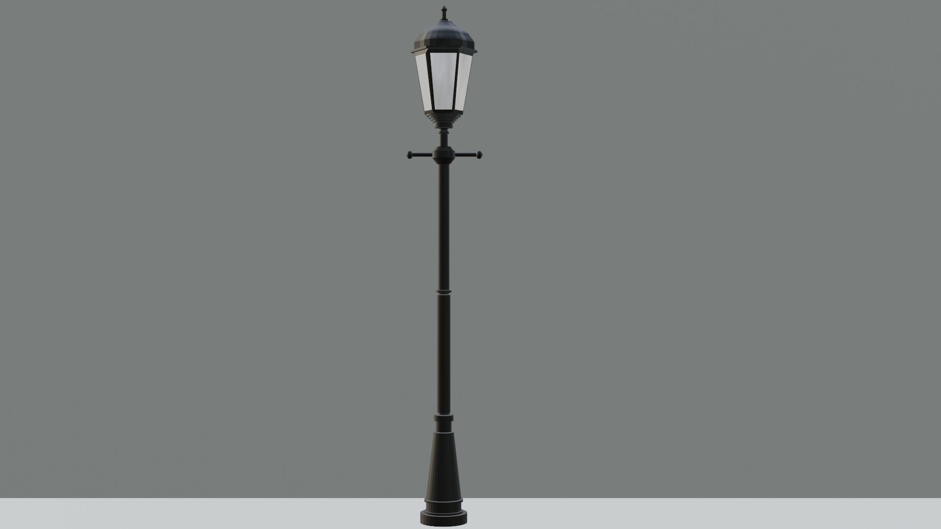 Lantern in the park with light PBR  Game-ready Low-poly 3D model_4