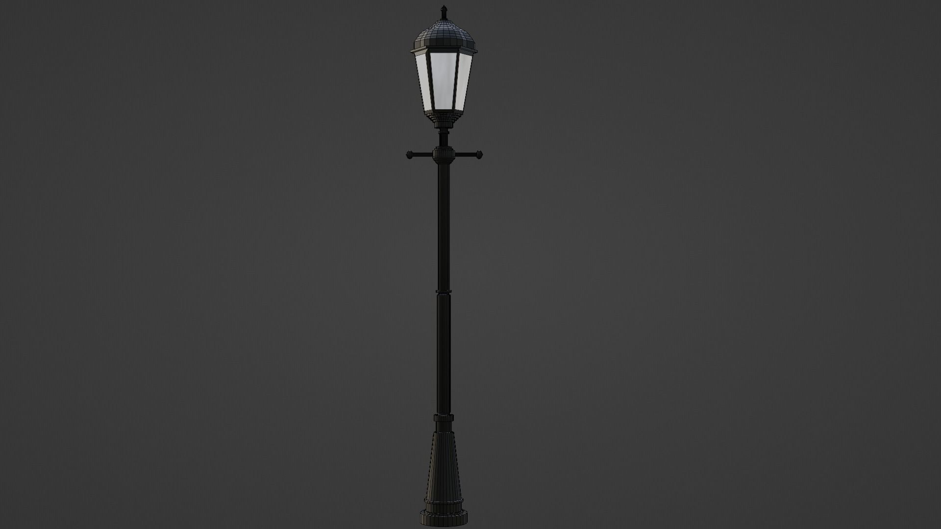 Lantern in the park with light PBR  Game-ready Low-poly 3D model_8