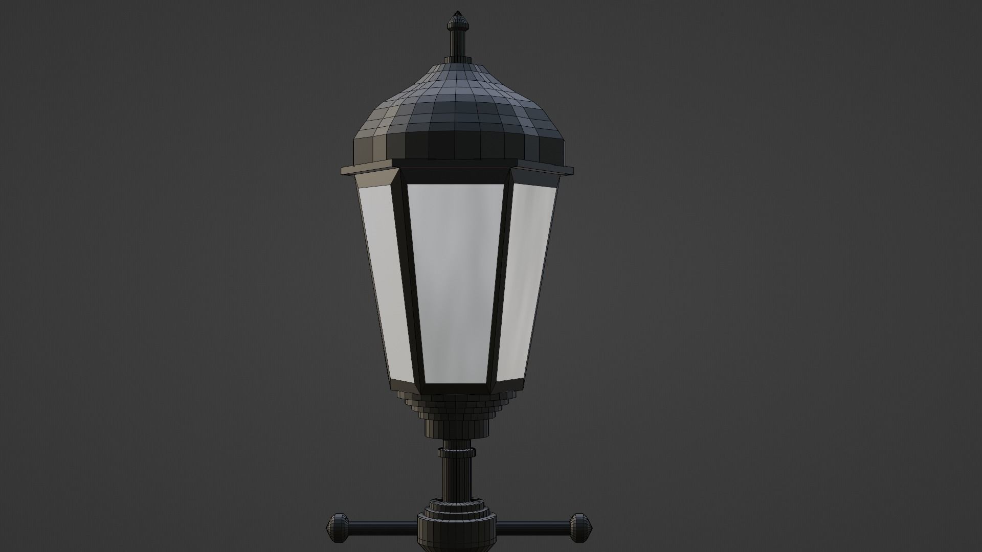 Lantern in the park with light PBR  Game-ready Low-poly 3D model_7