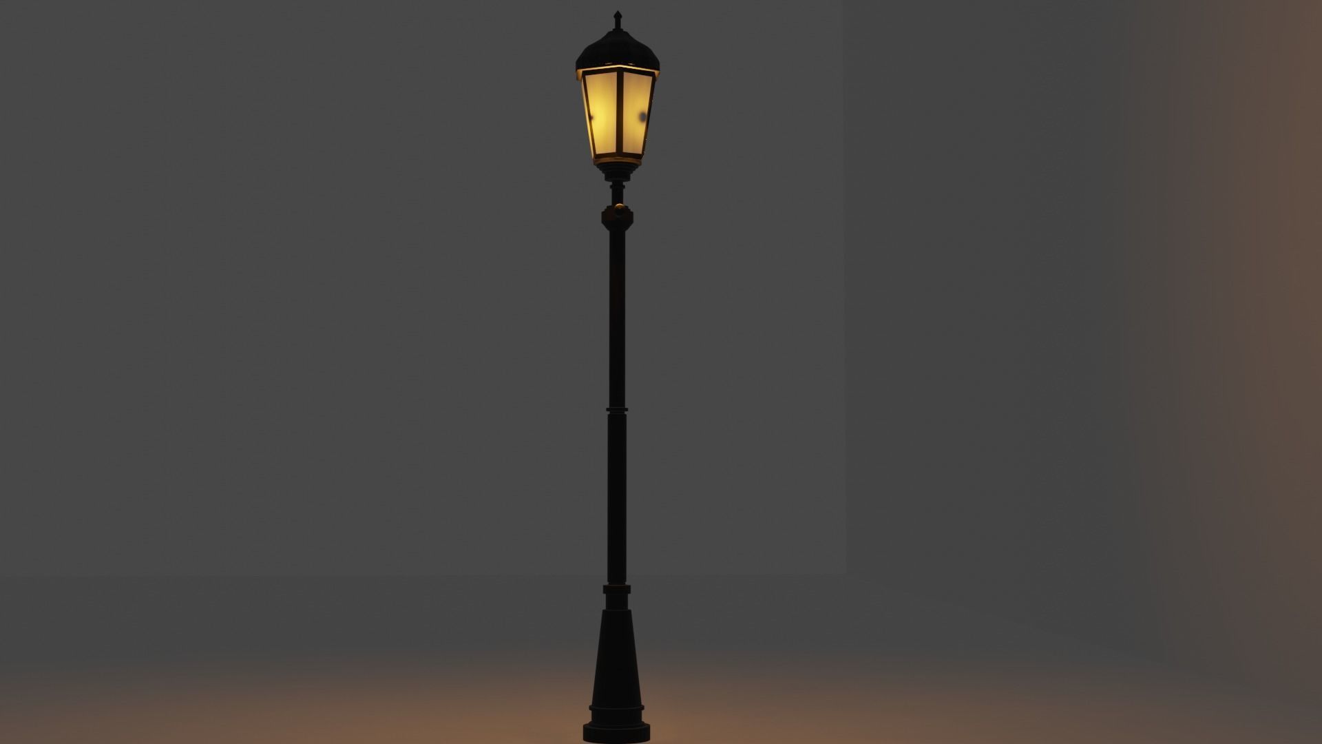 Lantern in the park with light PBR  Game-ready Low-poly 3D model_3