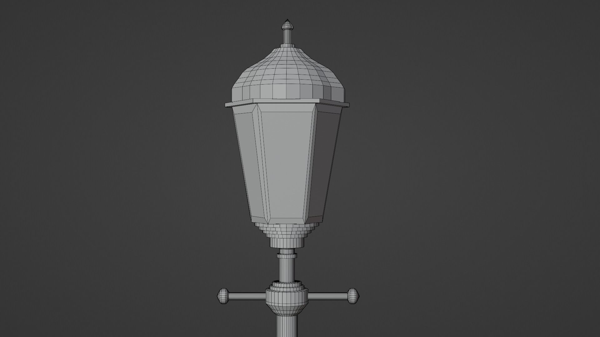 Lantern in the park with light PBR  Game-ready Low-poly 3D model_10
