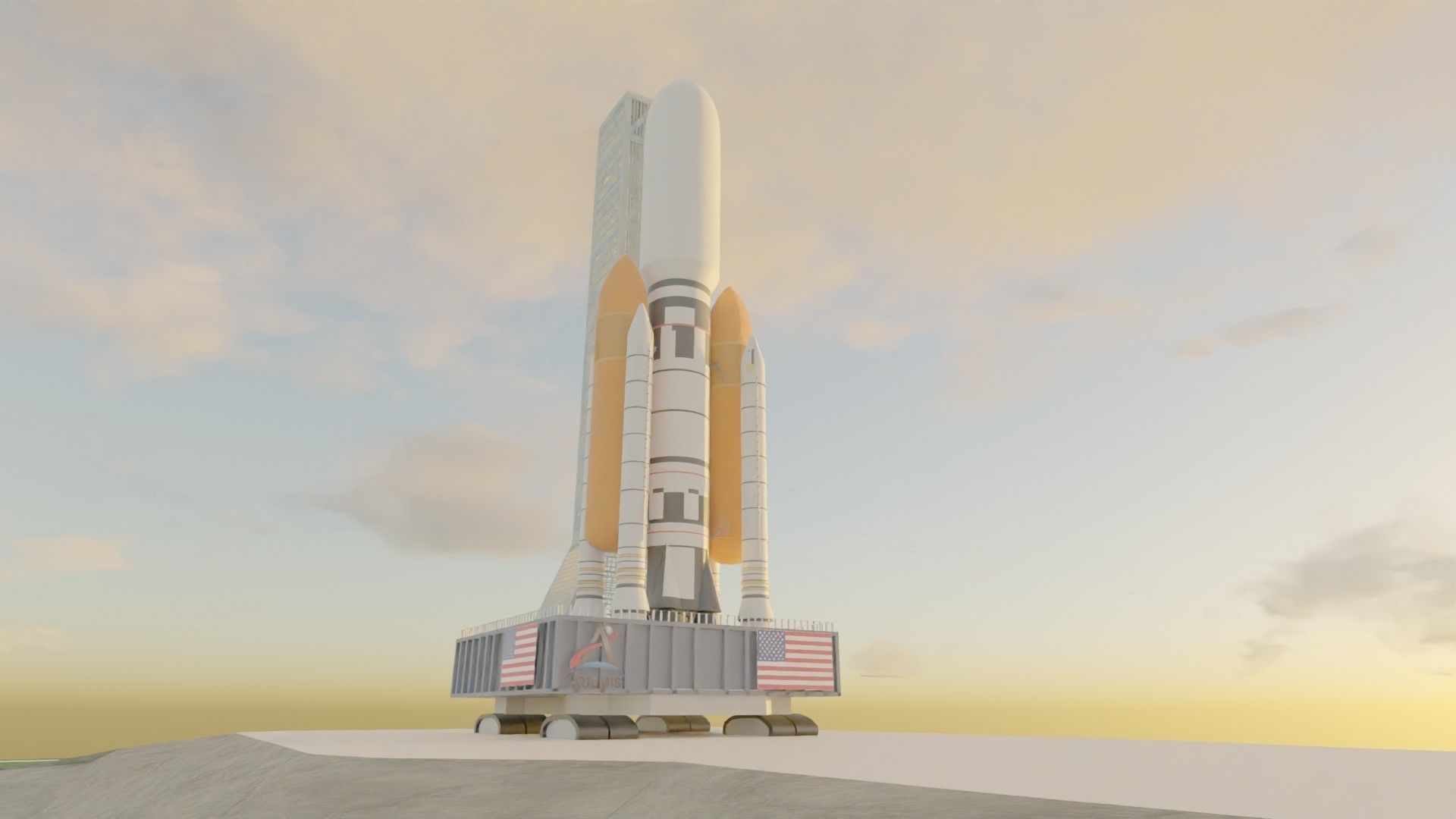 Jupiter III-X Rocket  3D model_1