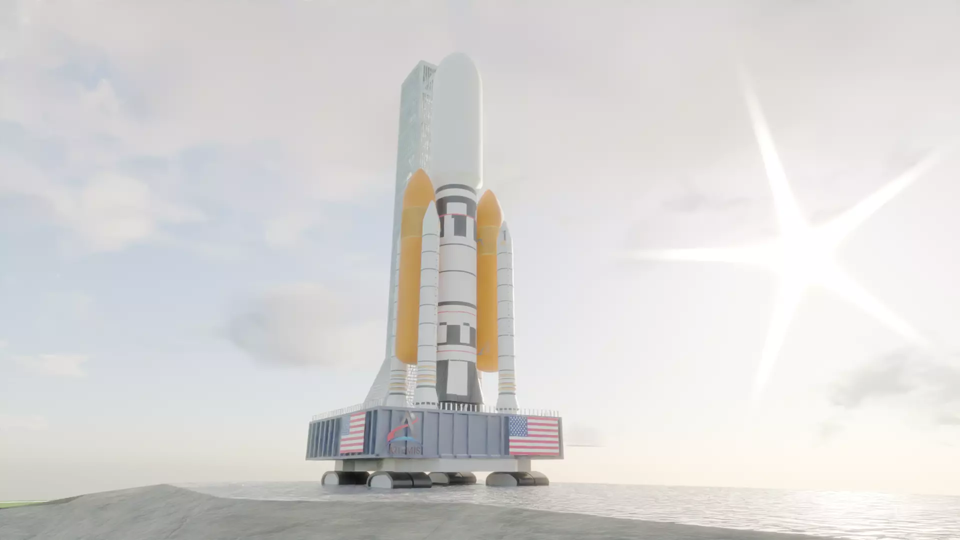 Jupiter III-X Rocket  3D model_0