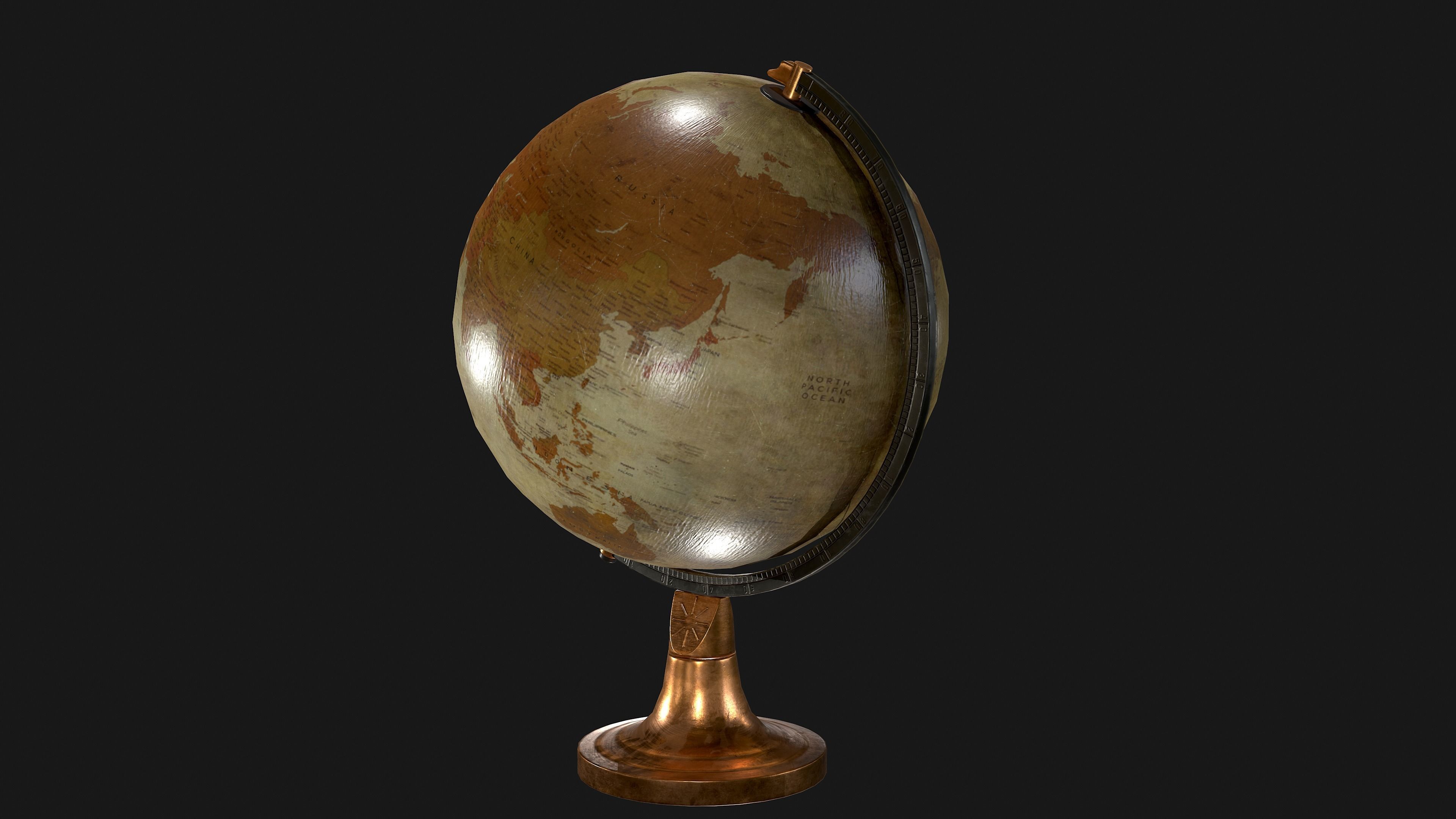 Globe Low-poly 3D model_1