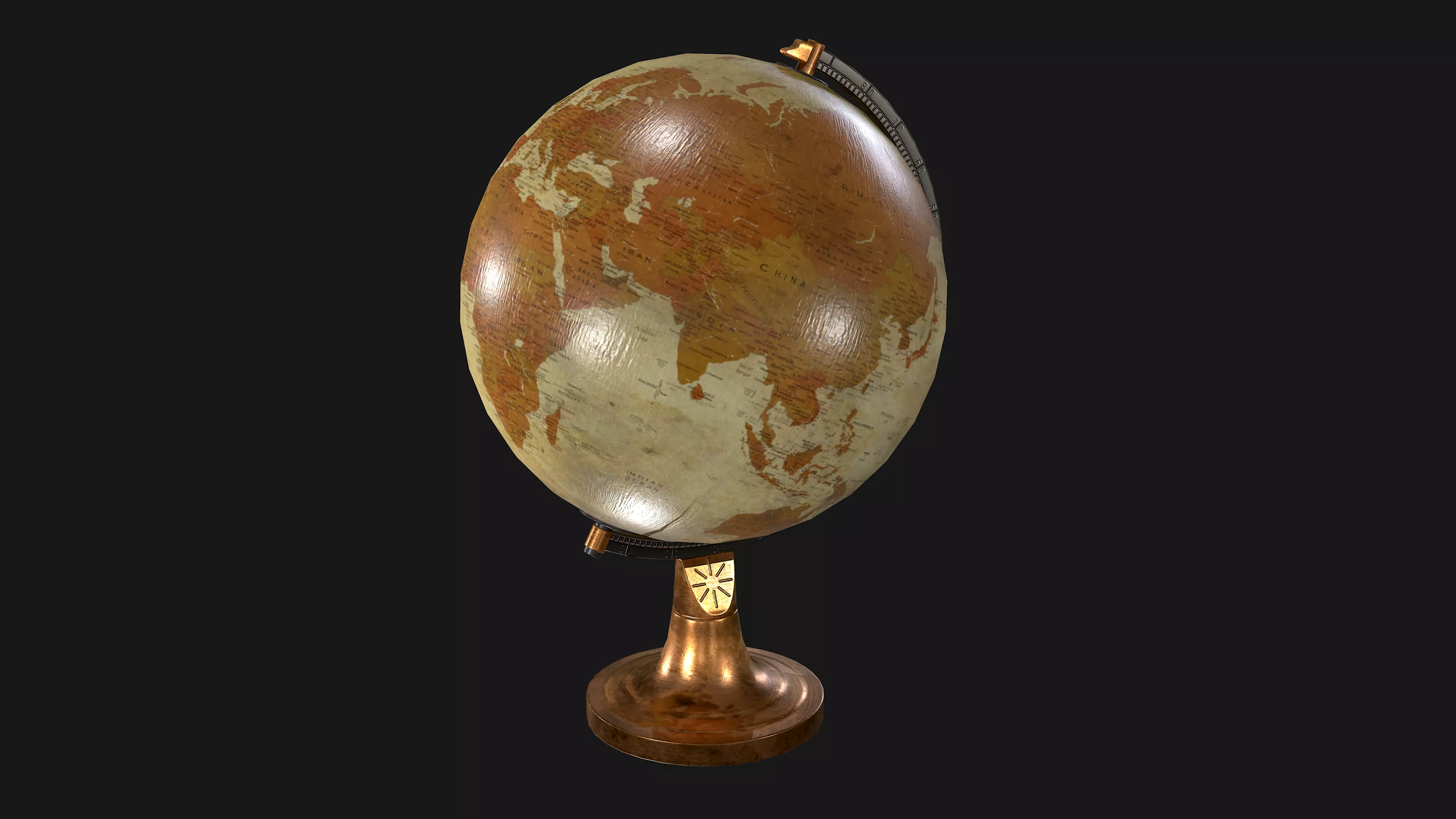 Globe Low-poly 3D model_0
