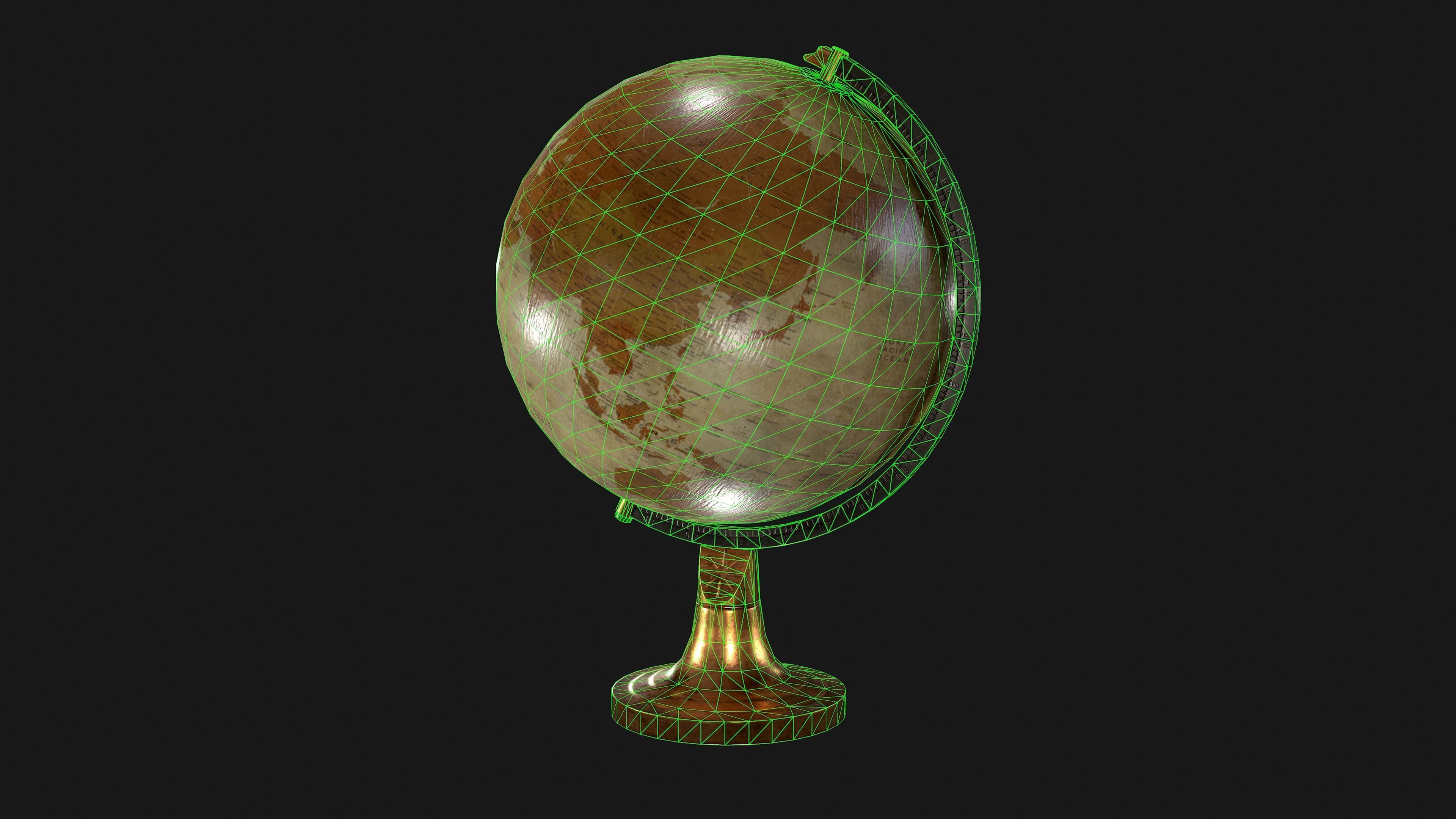 Globe Low-poly 3D model_3