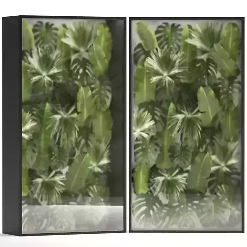 Vertical Garden From Plant Branches In A Phytobox 3D model