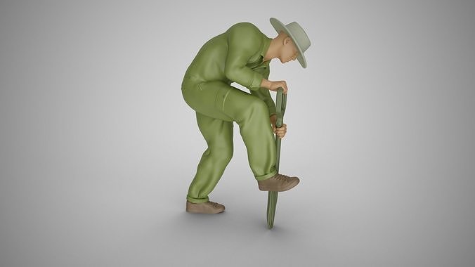 Farmer Digging Spade  3D print model