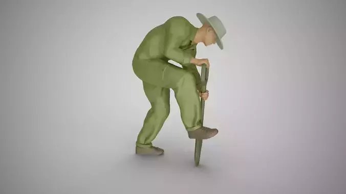 Farmer Digging Spade 