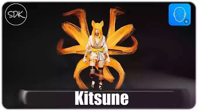 Kitsune Low-poly 3D model