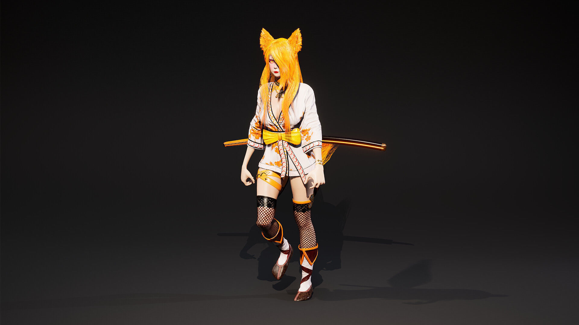 Kitsune Low-poly 3D model_17