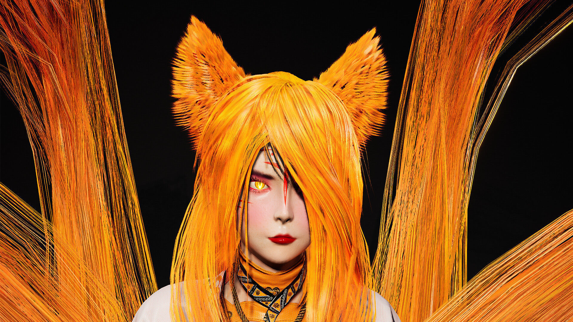 Kitsune Low-poly 3D model_22