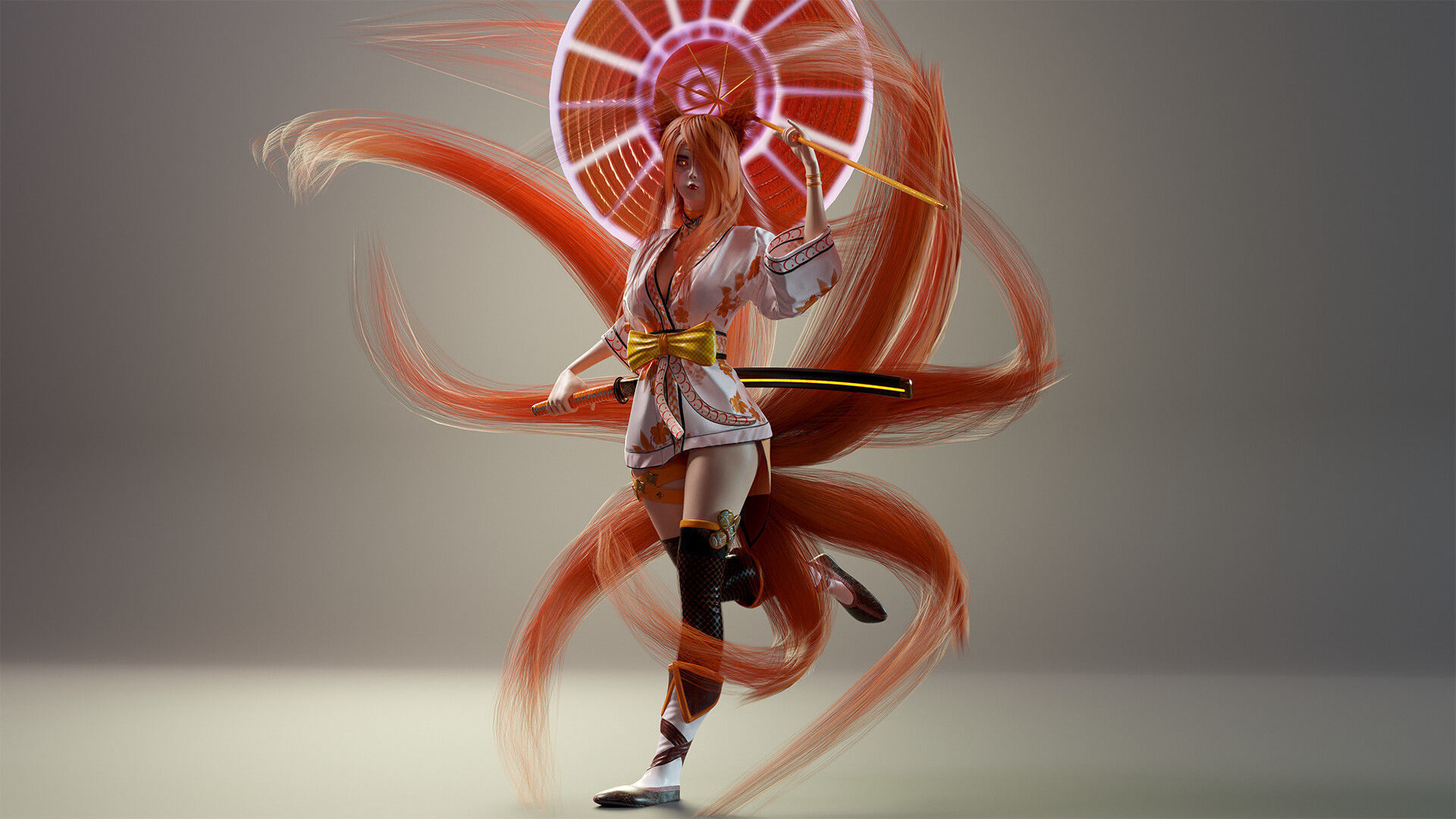 Kitsune Low-poly 3D model_5