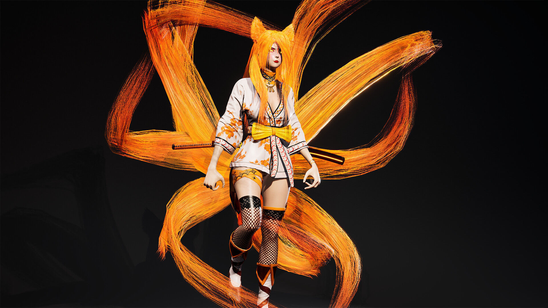Kitsune Low-poly 3D model_20