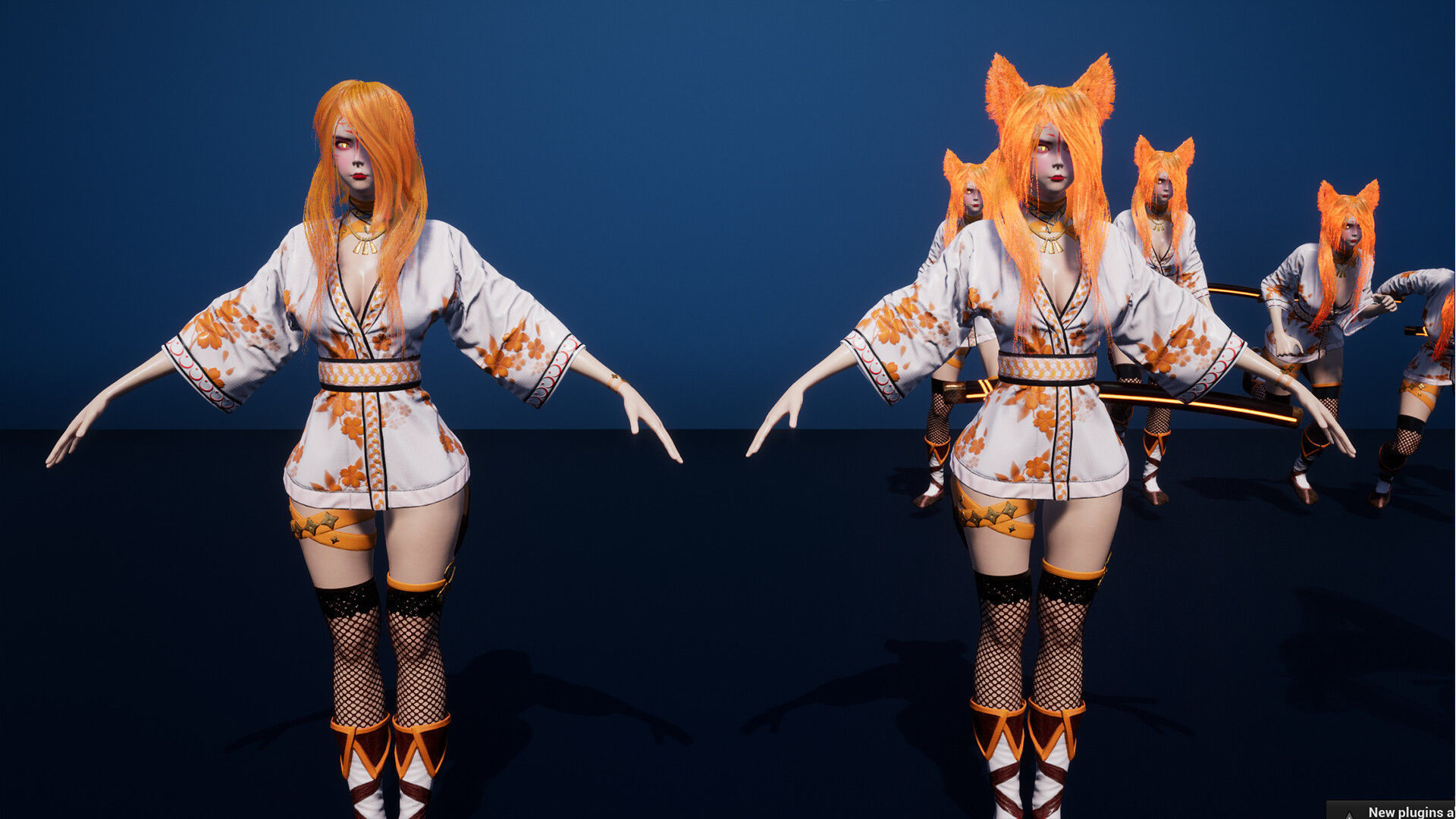 Kitsune Low-poly 3D model_8