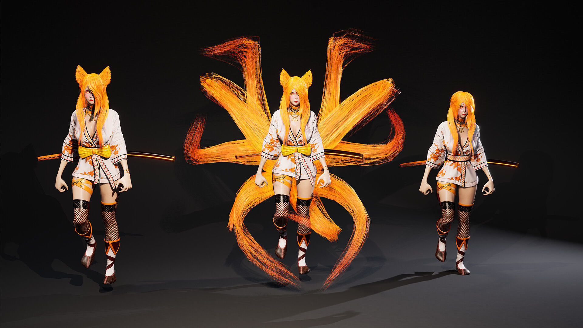 Kitsune Low-poly 3D model_25