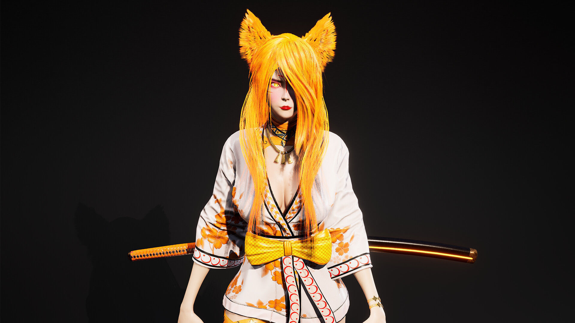 Kitsune Low-poly 3D model_18