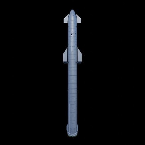 Ship 24 And  Booster 7 3D model