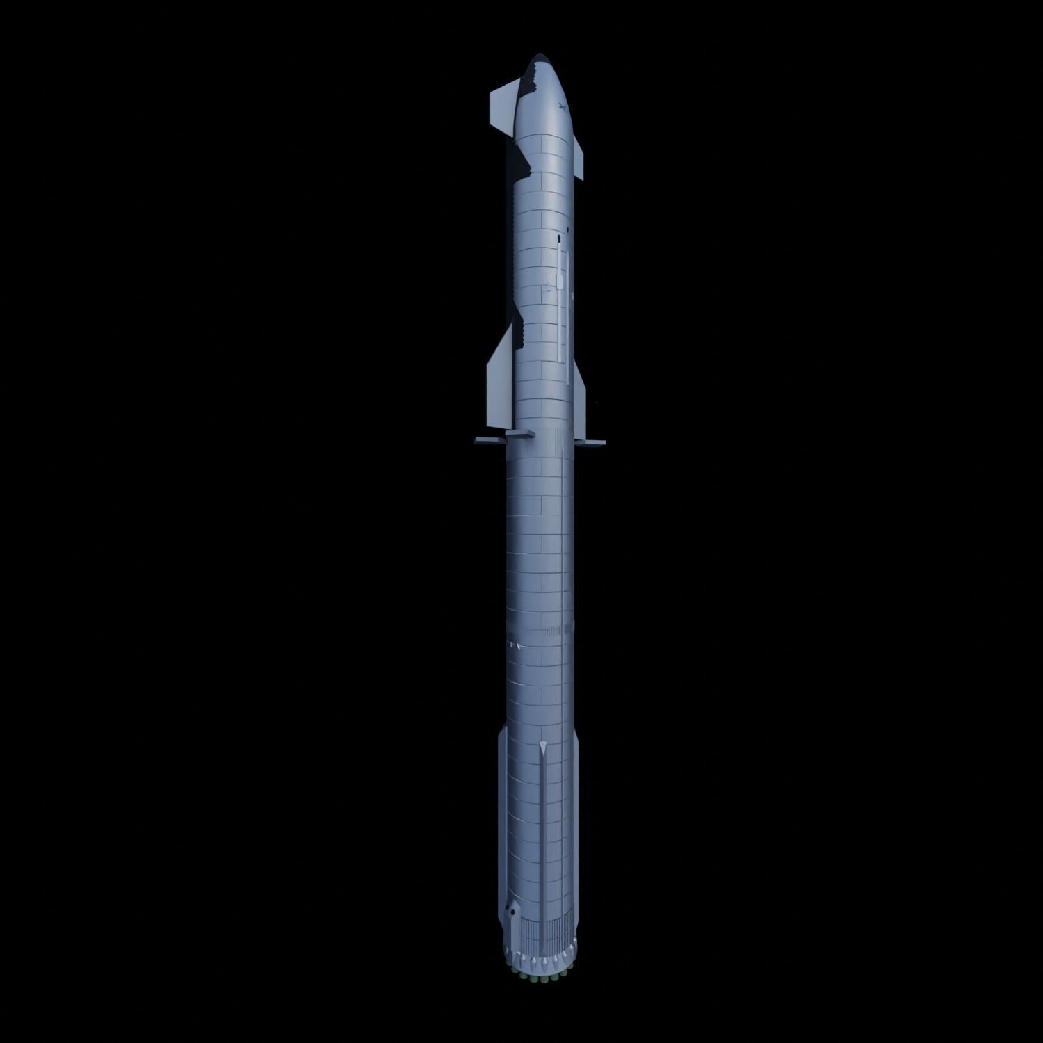 Ship 24 And  Booster 7 3D model_3