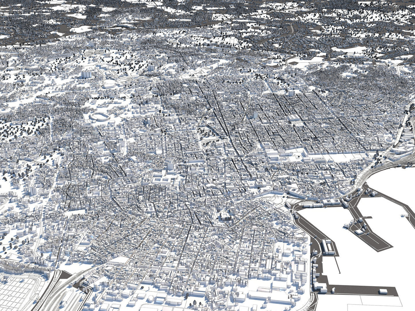 Catania Italy 50x50km City Map 3D Model 3D model_15
