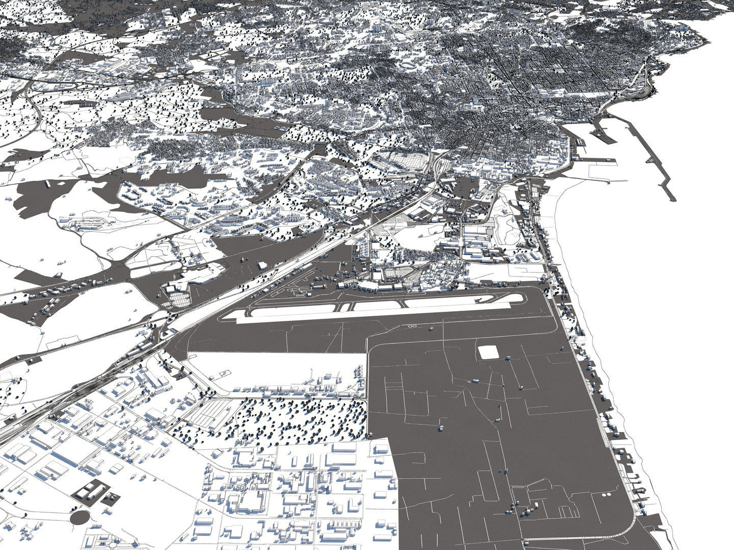 Catania Italy 50x50km City Map 3D Model 3D model_24