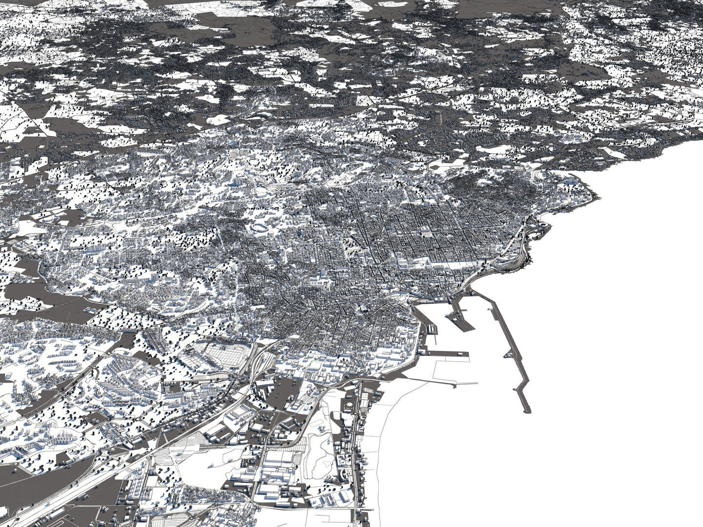 Catania Italy 50x50km City Map 3D Model 3D model_16