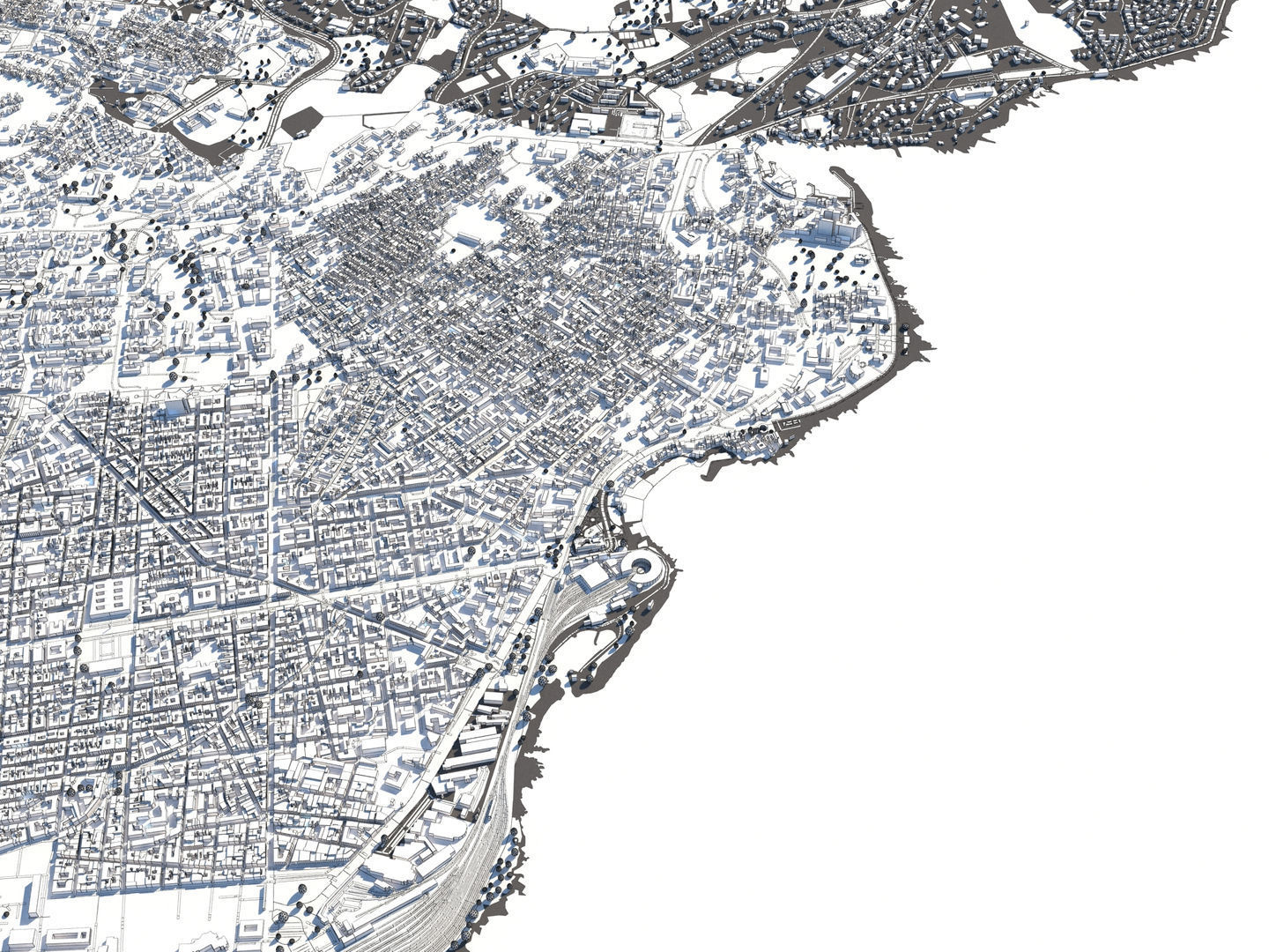 Catania Italy 50x50km City Map 3D Model 3D model_22