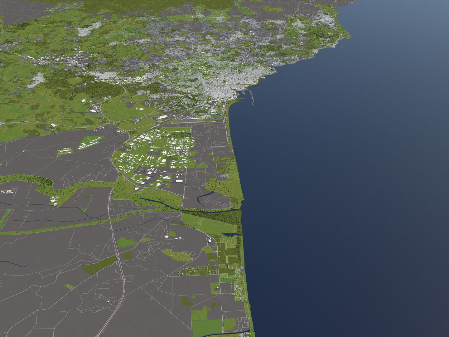 Catania Italy 50x50km City Map 3D Model 3D model_3