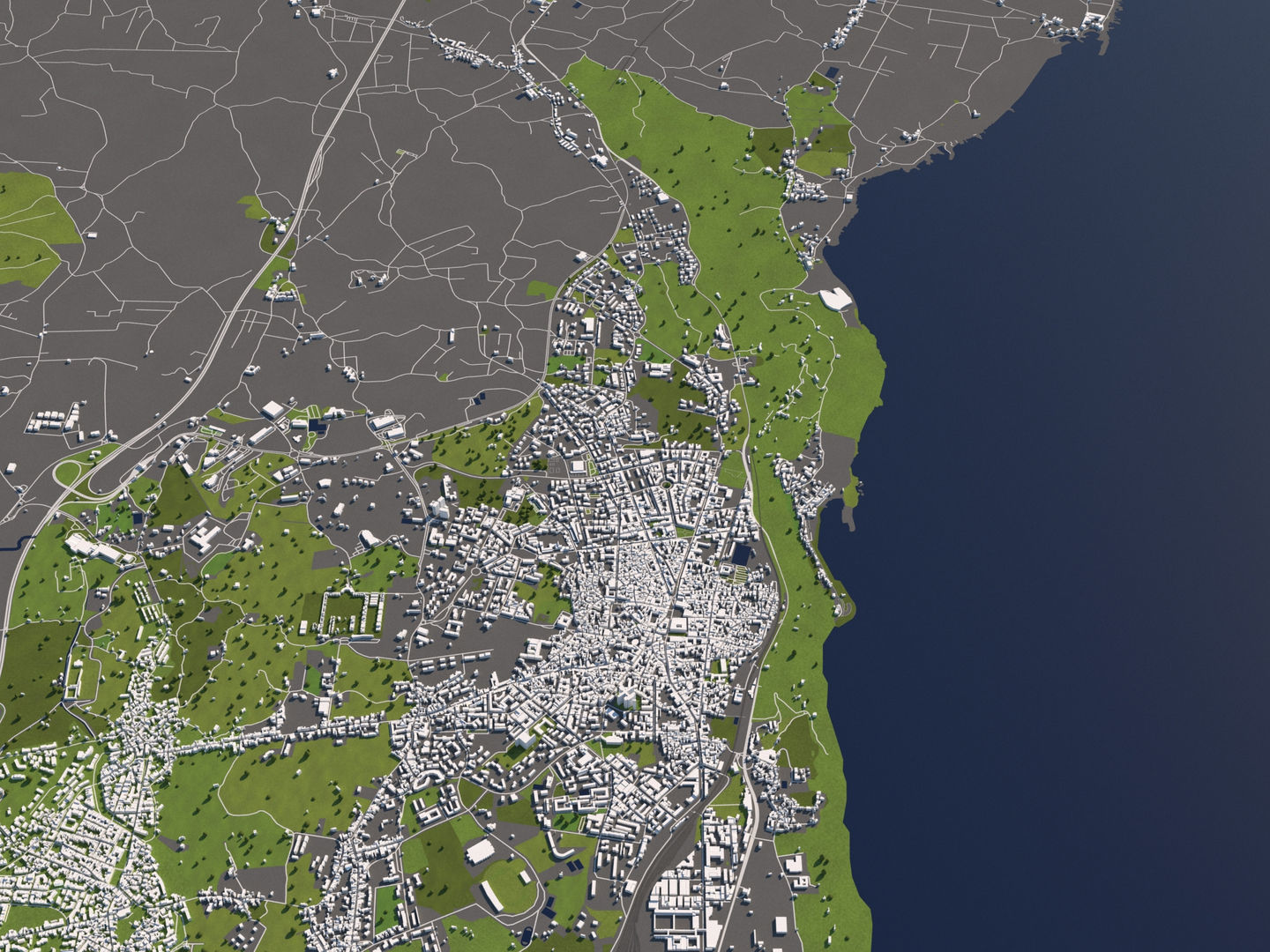 Catania Italy 50x50km City Map 3D Model 3D model_4