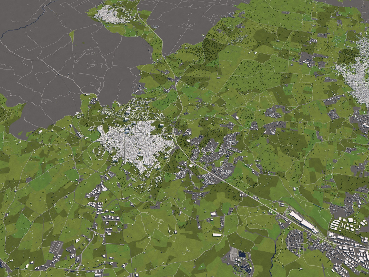 Catania Italy 50x50km City Map 3D Model 3D model_9