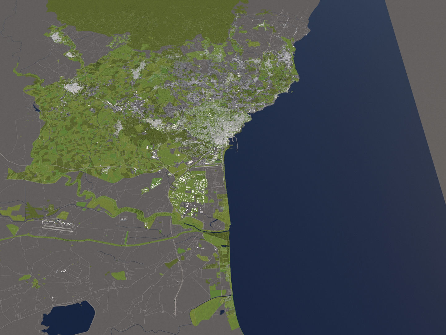 Catania Italy 50x50km City Map 3D Model 3D model_12