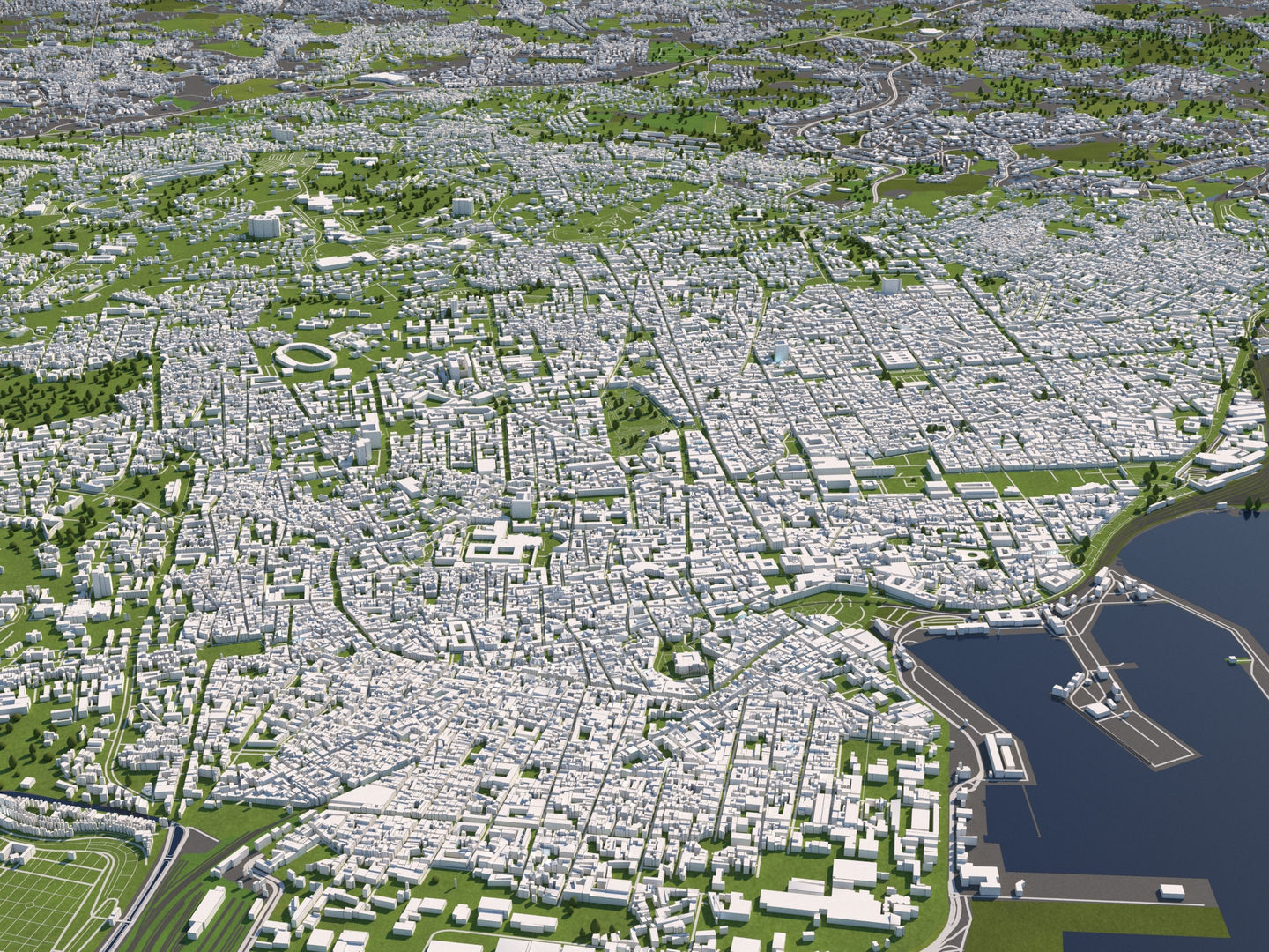 Catania Italy 50x50km City Map 3D Model 3D model_1