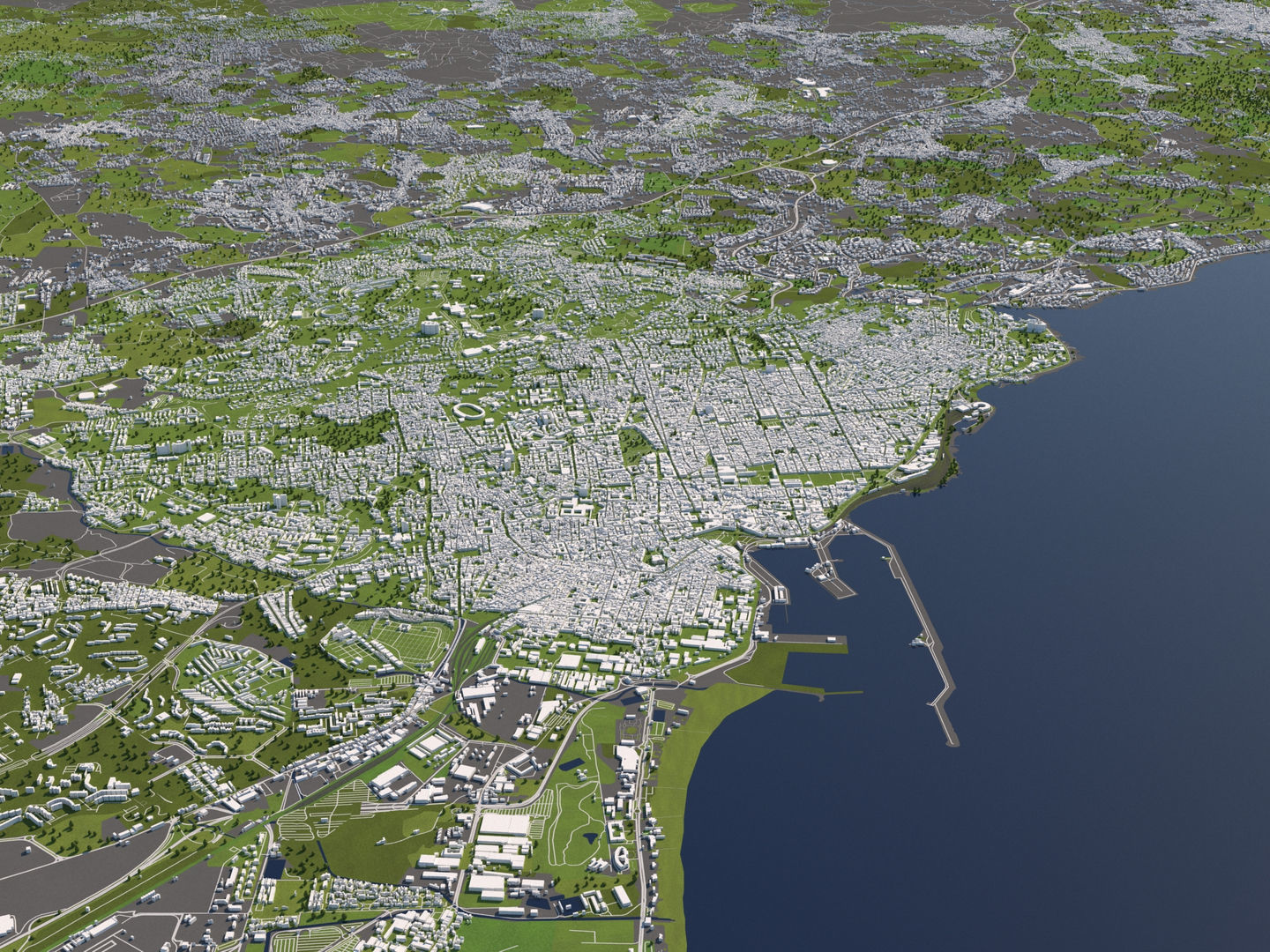 Catania Italy 50x50km City Map 3D Model 3D model_2