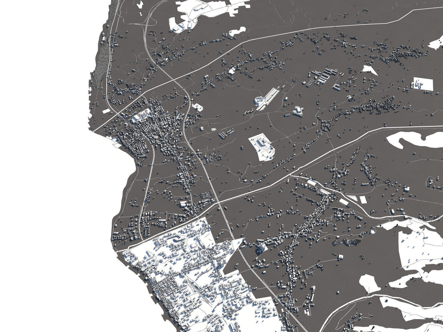 Messina Italy 50x50km City Map 3D Model 3D model_23
