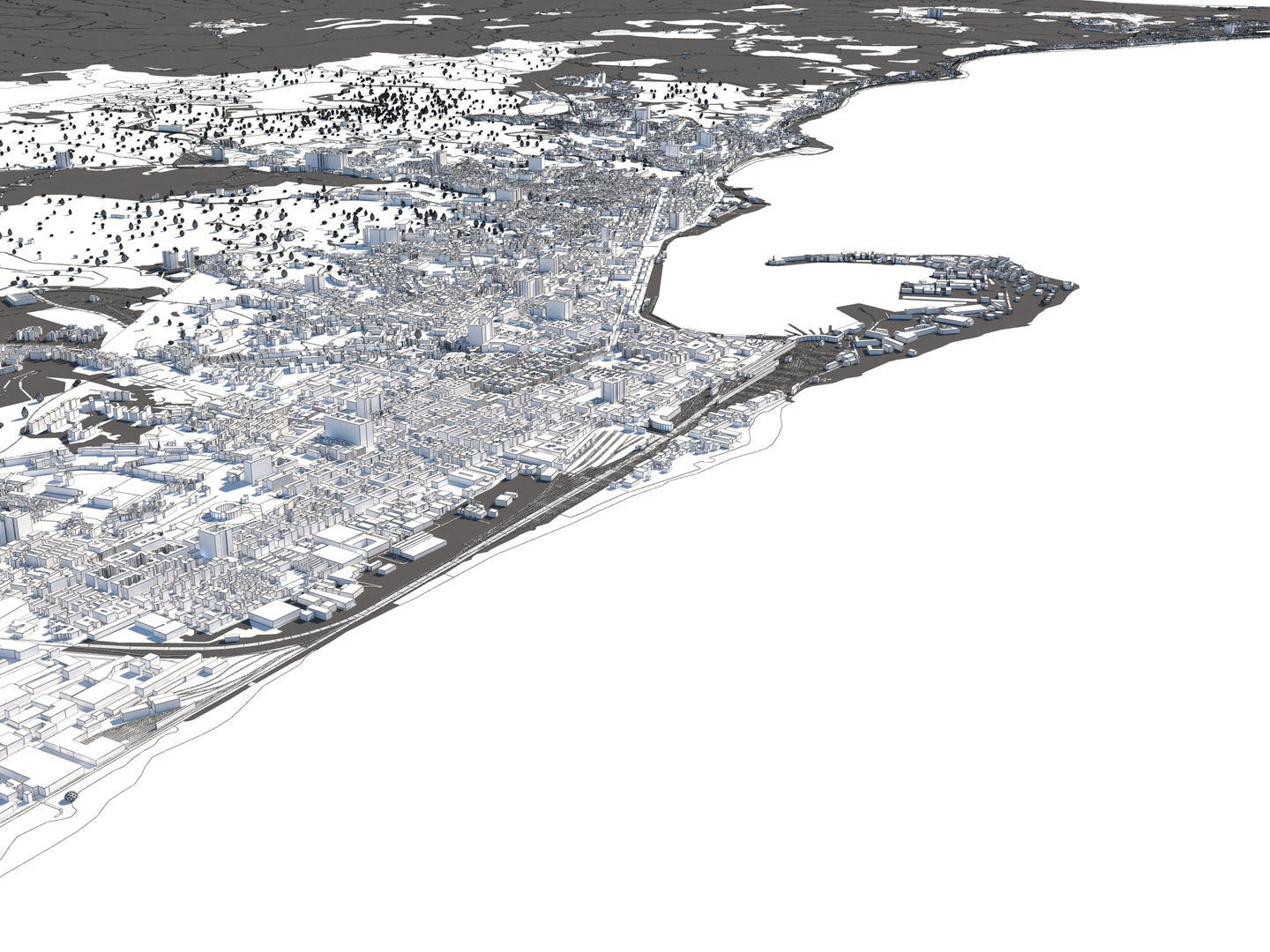Messina Italy 50x50km City Map 3D Model 3D model_25