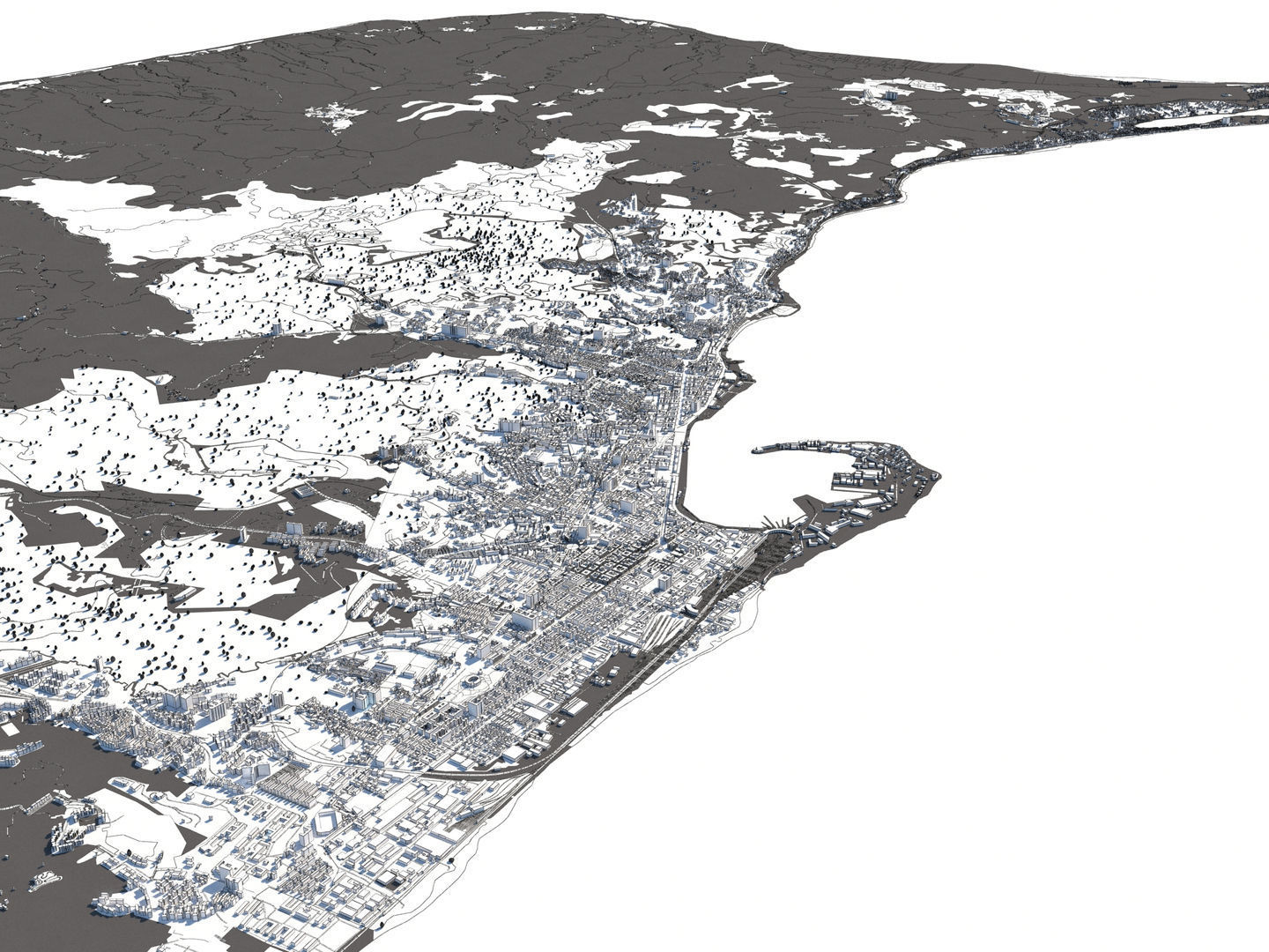 Messina Italy 50x50km City Map 3D Model 3D model_16