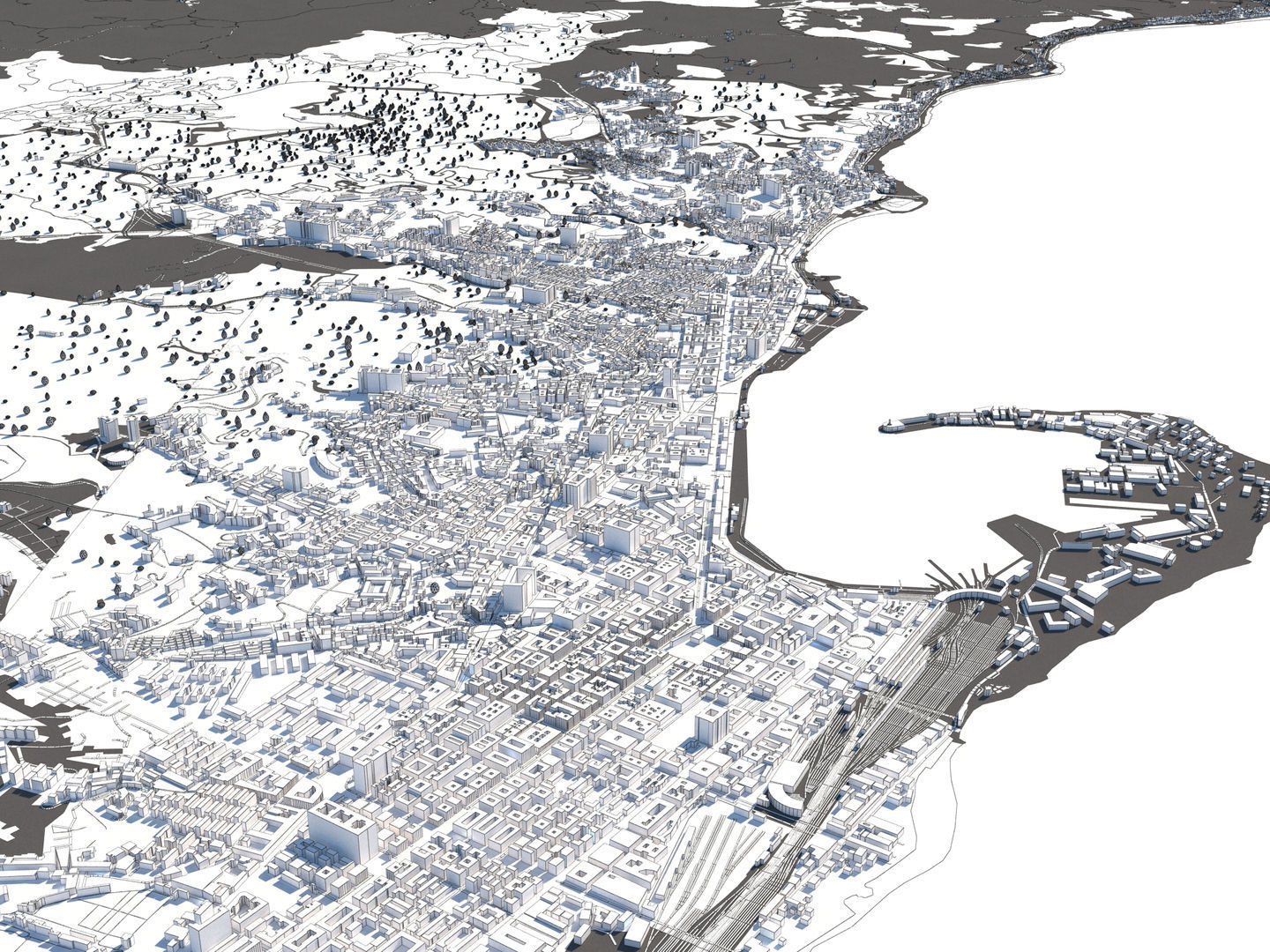 Messina Italy 50x50km City Map 3D Model 3D model_15