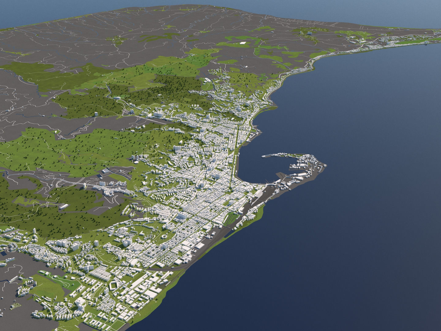 Messina Italy 50x50km City Map 3D Model 3D model_2