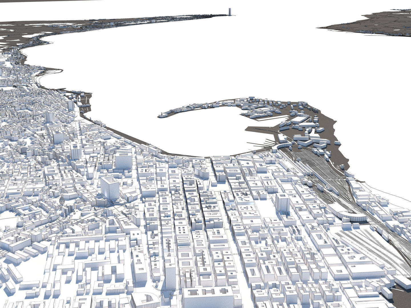 Messina Italy 50x50km City Map 3D Model 3D model_27