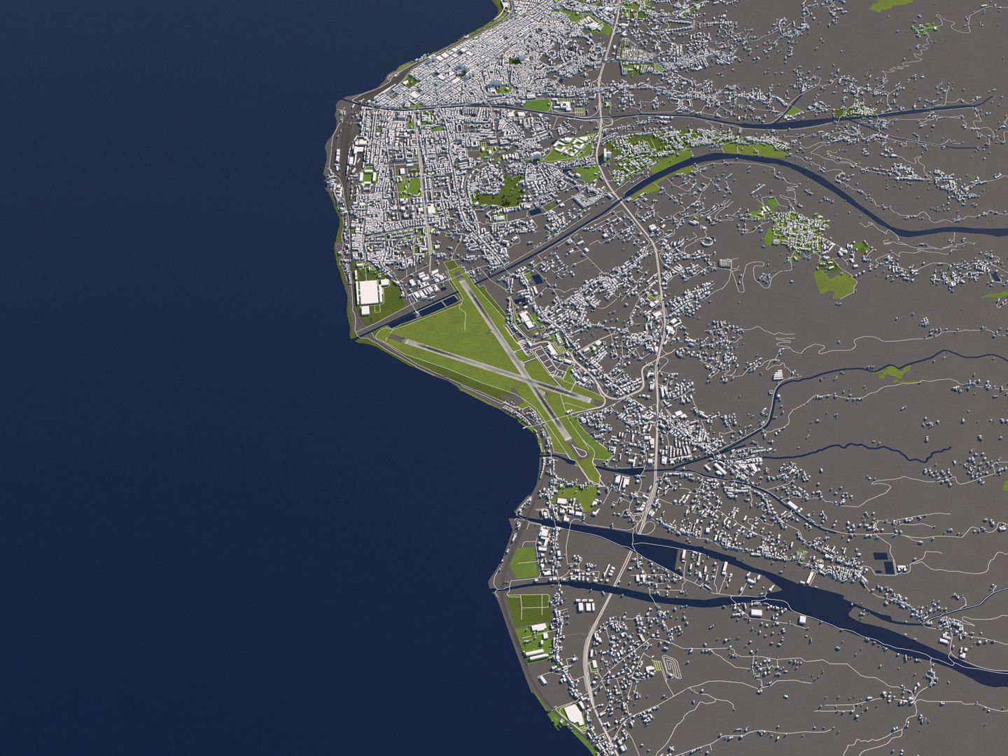 Messina Italy 50x50km City Map 3D Model 3D model_3