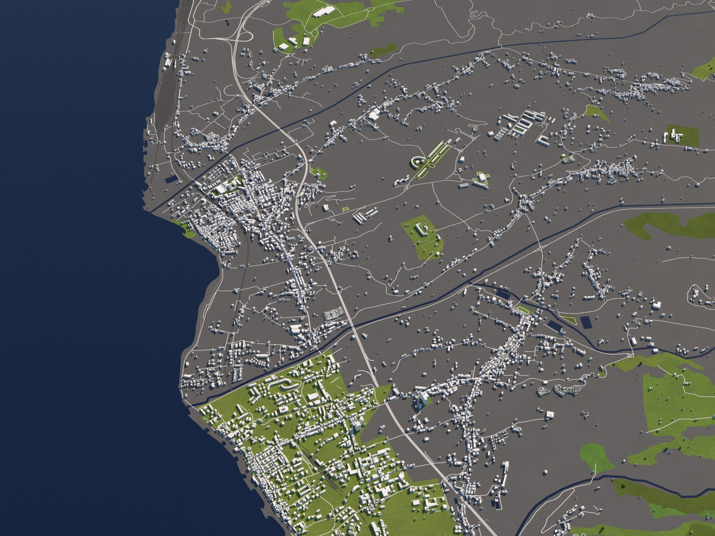 Messina Italy 50x50km City Map 3D Model 3D model_10