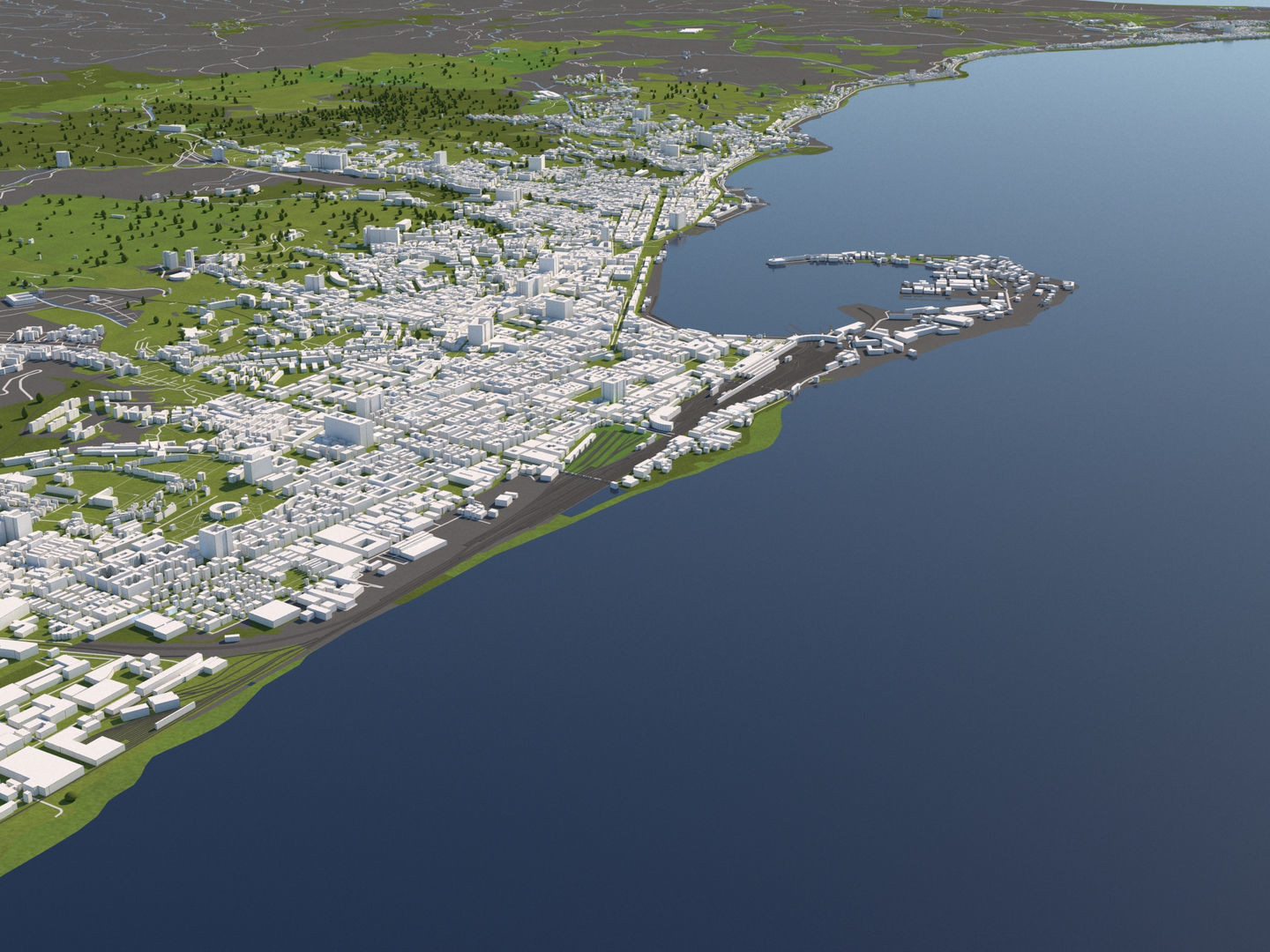 Messina Italy 50x50km City Map 3D Model 3D model_4