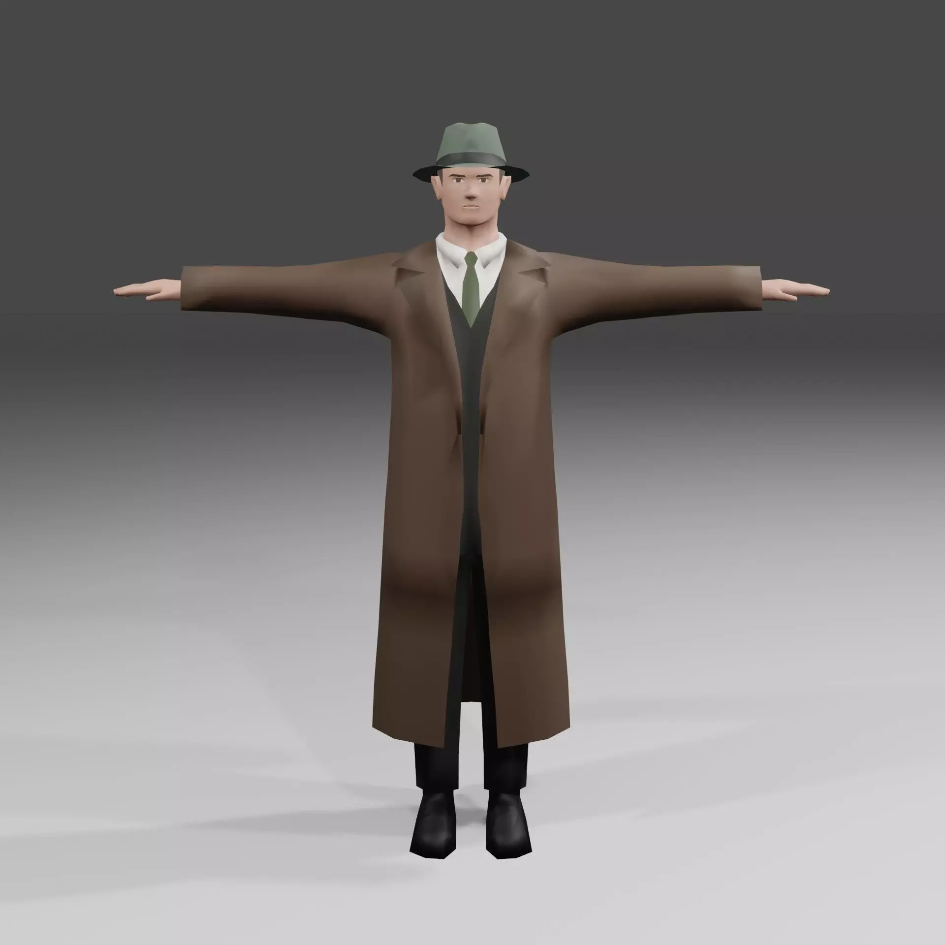 Lowpoly Stylized Detective updated edition Low-poly 3D model_0