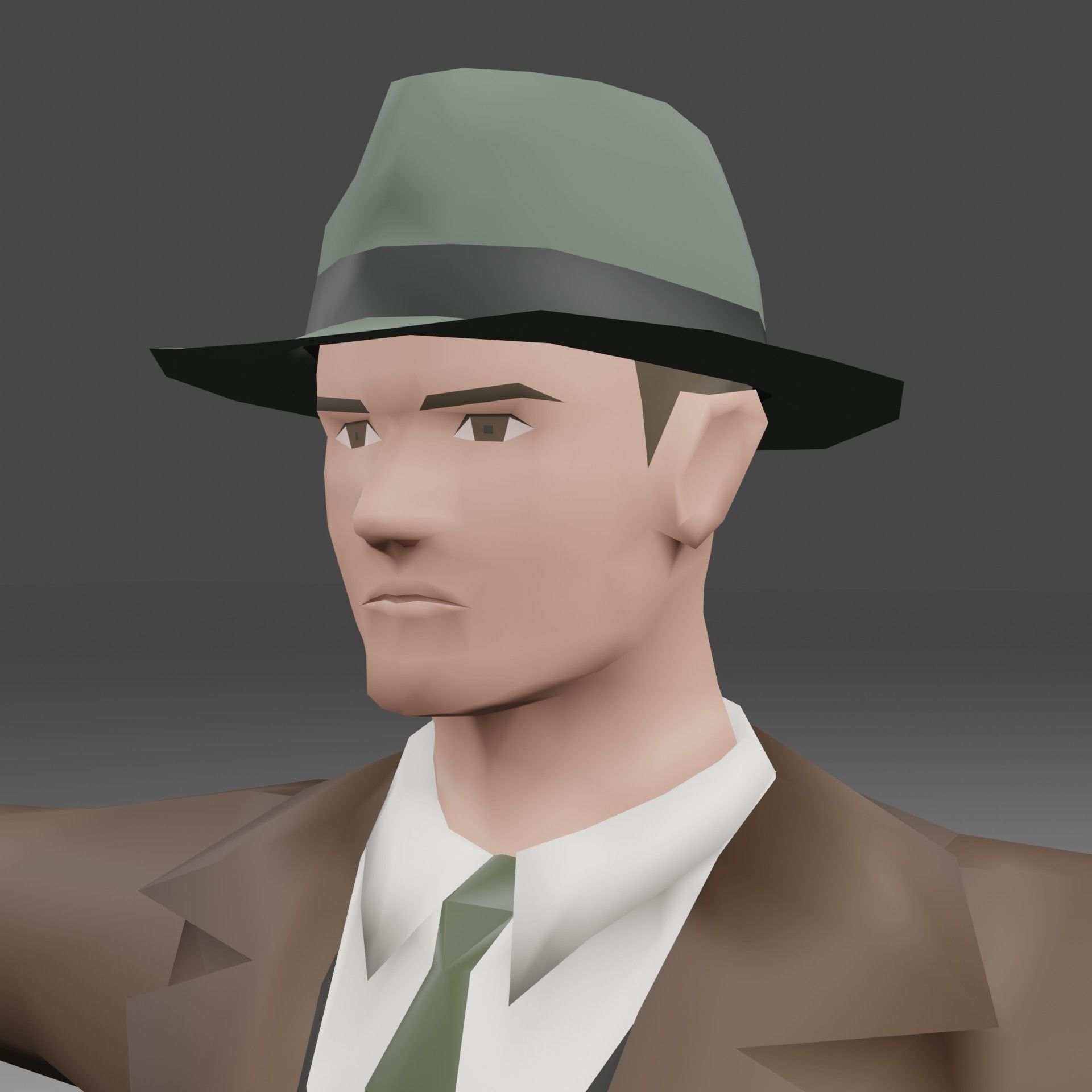 Lowpoly Stylized Detective updated edition Low-poly 3D model_4