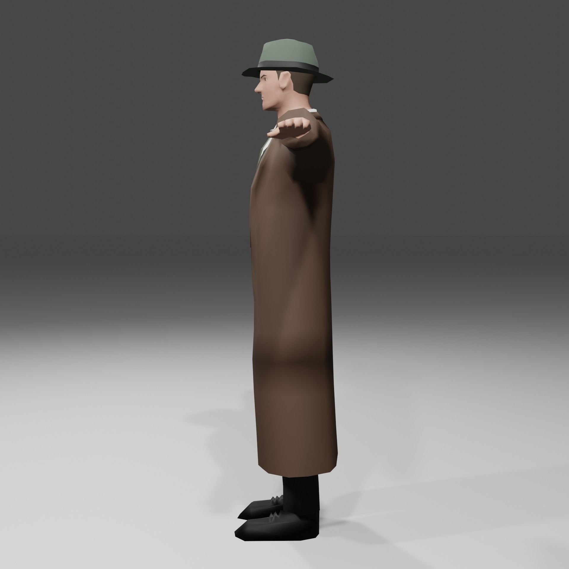 Lowpoly Stylized Detective updated edition Low-poly 3D model_2