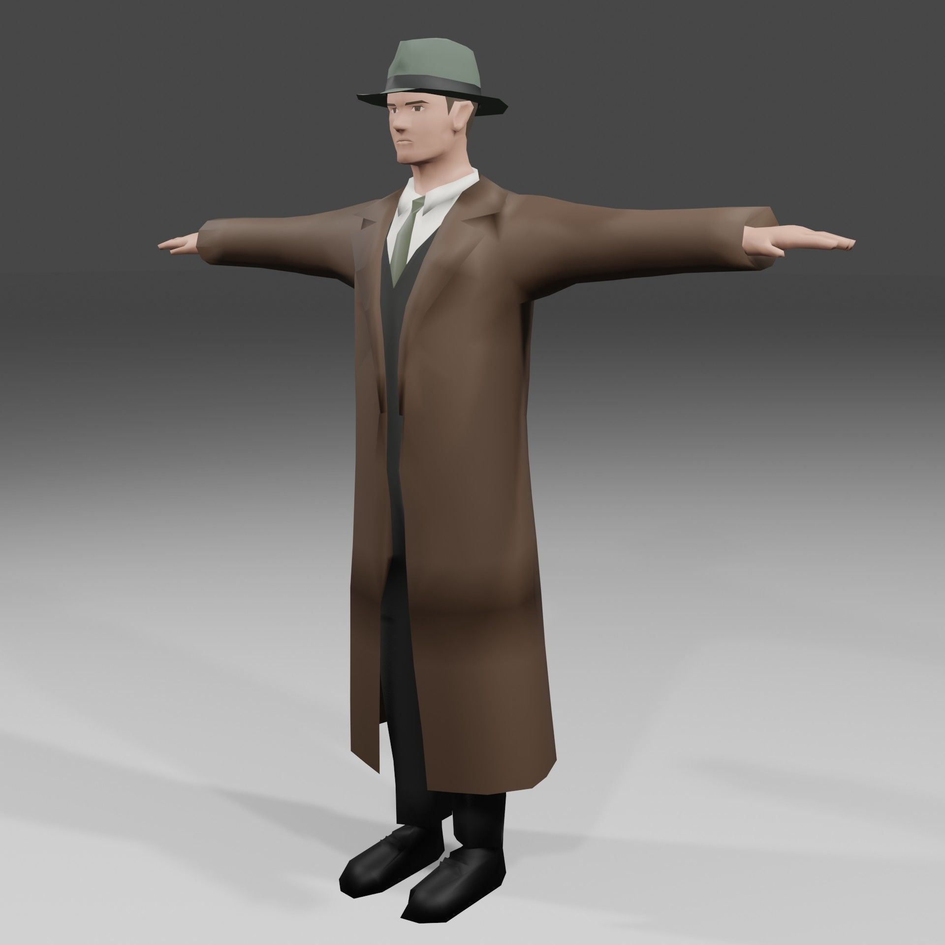 Lowpoly Stylized Detective updated edition Low-poly 3D model_1