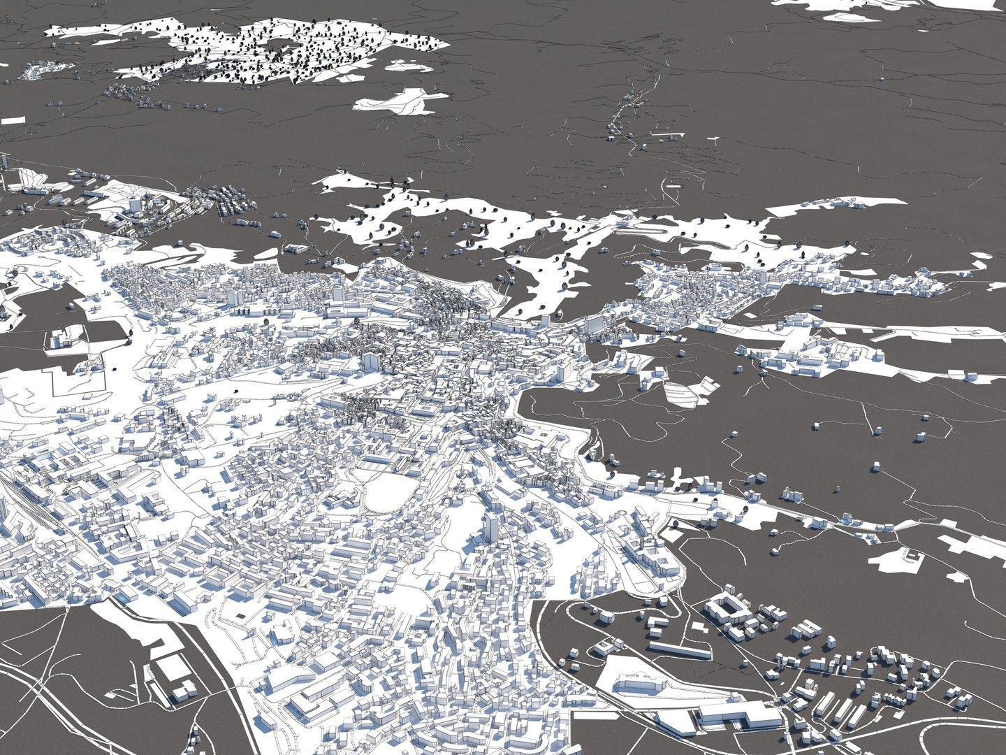 Perugia Italy 50x50km City Map 3D Model 3D model_15