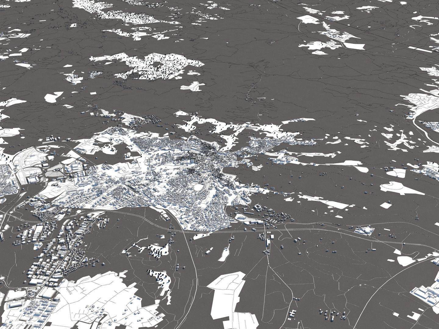 Perugia Italy 50x50km City Map 3D Model 3D model_16