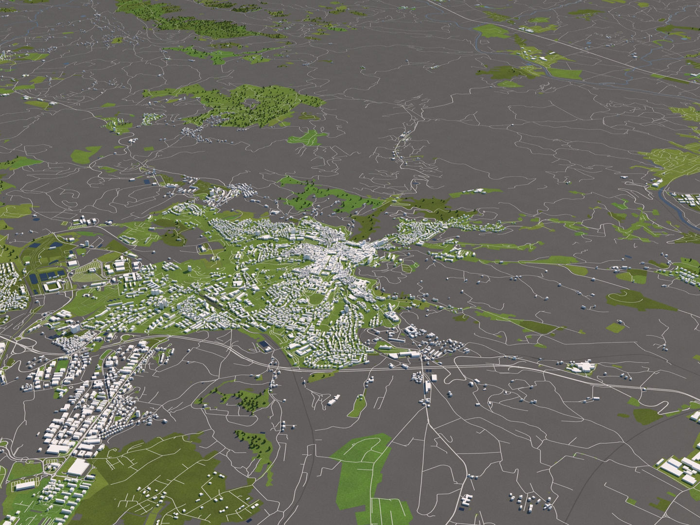 Perugia Italy 50x50km City Map 3D Model 3D model_2