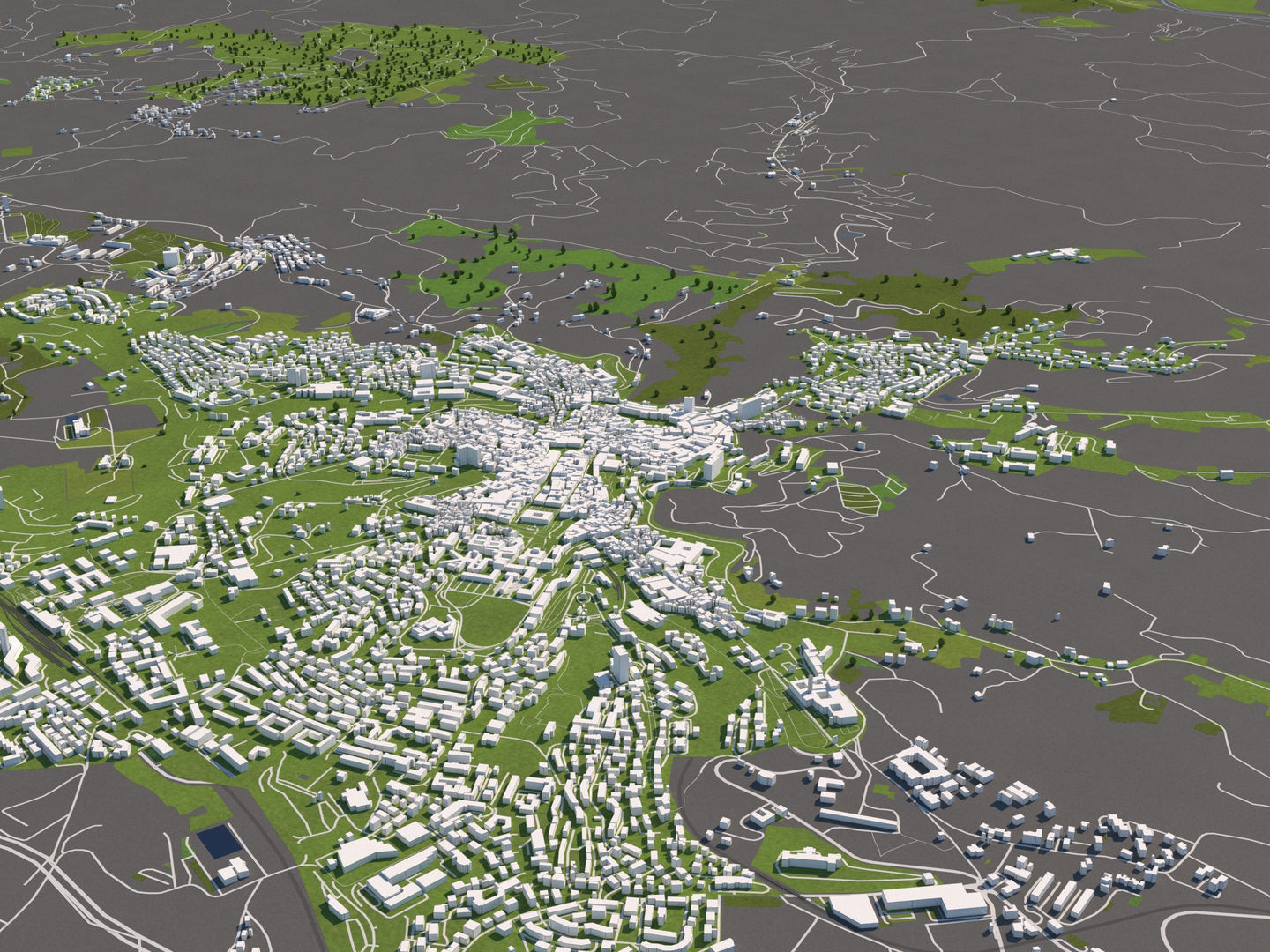 Perugia Italy 50x50km City Map 3D Model 3D model_1